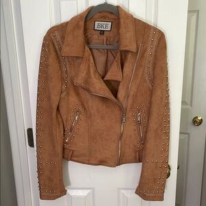 Studded Suede Biker Jacket